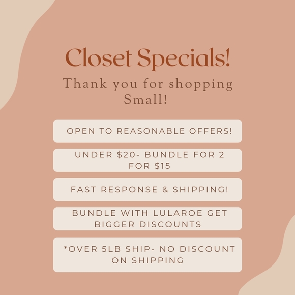Other - Everyday Closet Specials! Discounts on bundles & open to most offers!